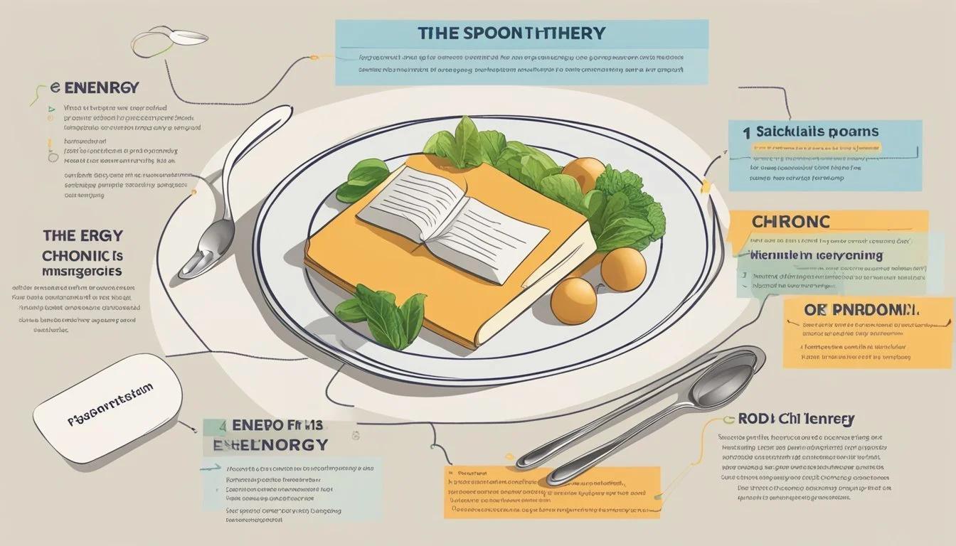 Infographic illustrating the spoon theory for energy management with chronic illness